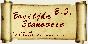 Bosiljka Stanovčić vizit kartica